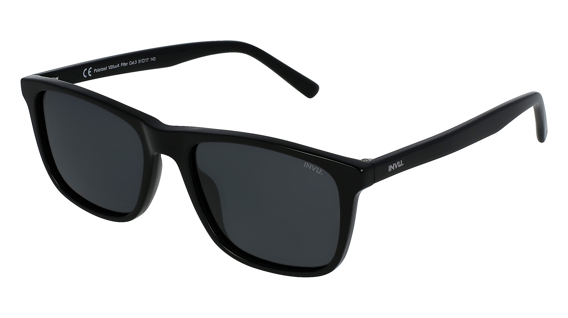 [V2005A] Lentes de sol INVU V2005 Masculino (Black)